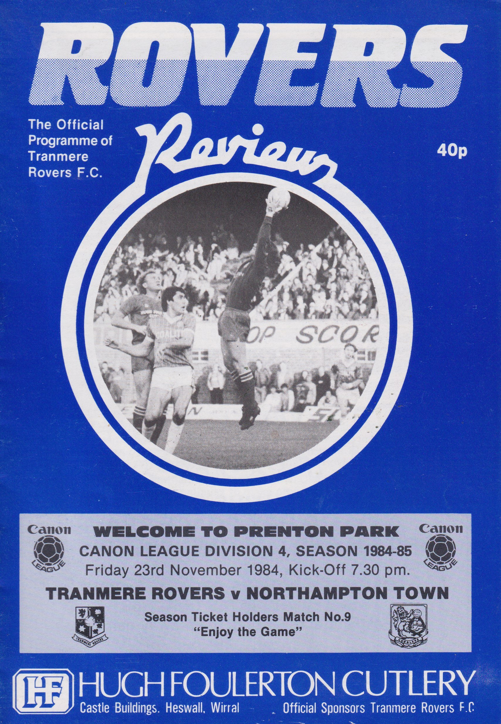 Tranmere Rovers v Northampton Town match programme